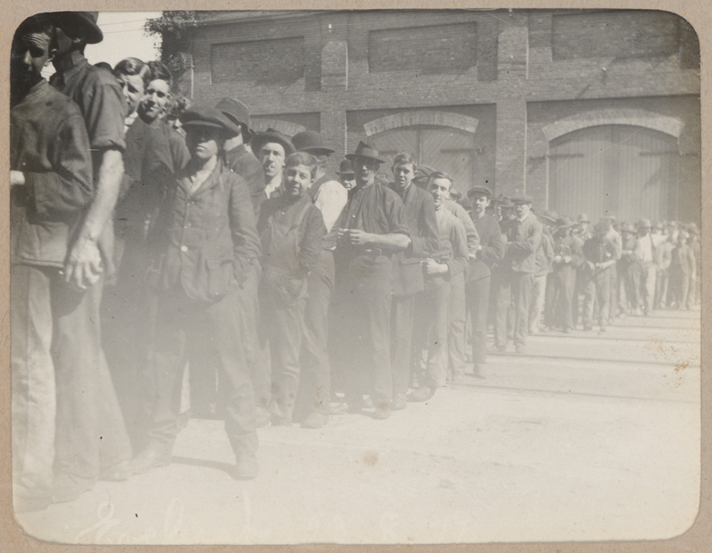 Photograph album of Eveleigh Workshops during the 1917 railway strike - Stage in Paint shop Photograph album of Eveleigh Workshops during the 1917 railway strike - Stage in Paint shop