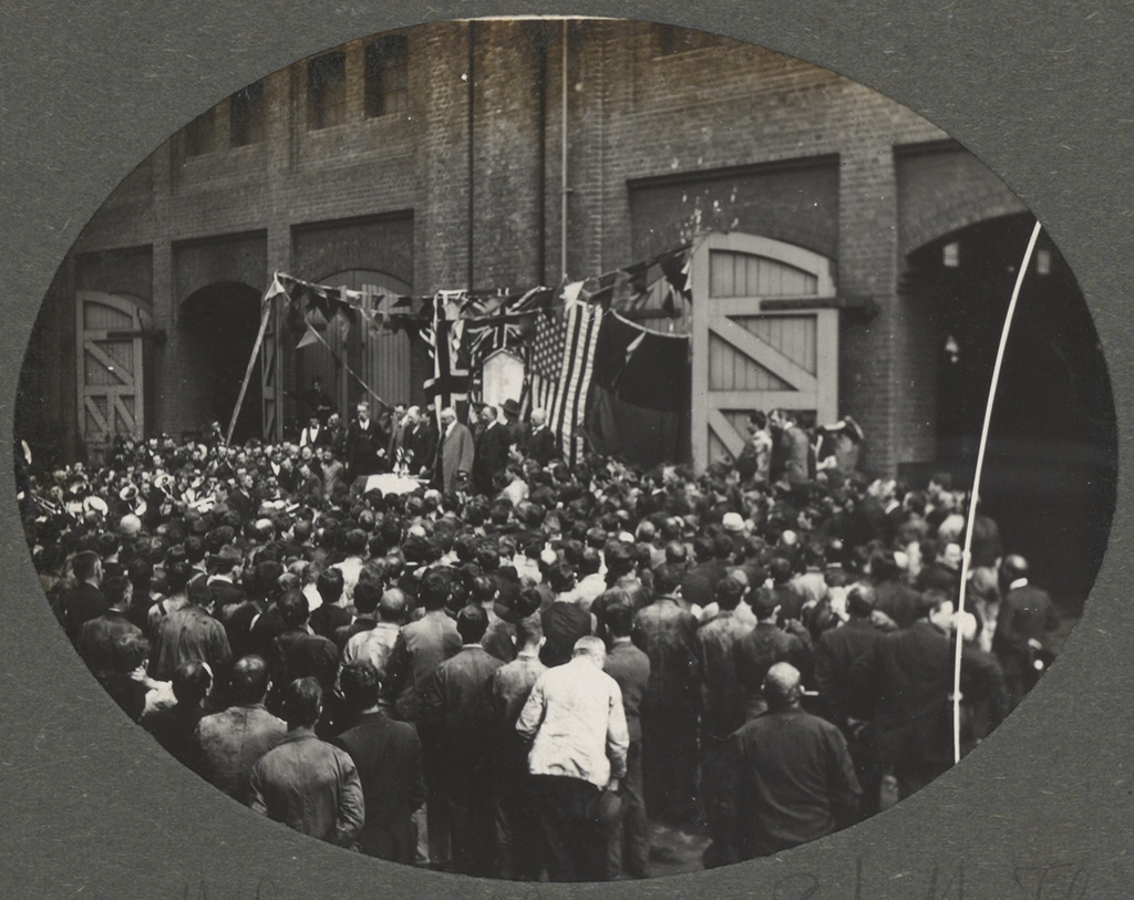Photograph album of Eveleigh Workshops during the 1917 railway strike - Welcome home - W H Flowers Photograph album of Eveleigh Workshops during the 1917 railway strike - Welcome home - W H Flowers