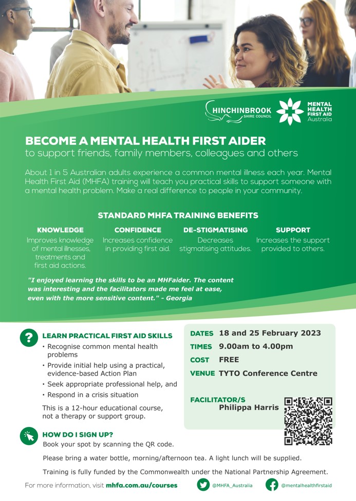 Media Release Free Mental Health First Aid Training