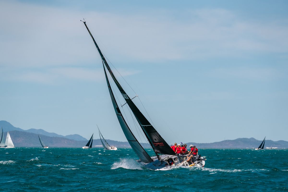 Kate Leeson's Wazza Red Boat revelling in the conditions - Revolution Productions