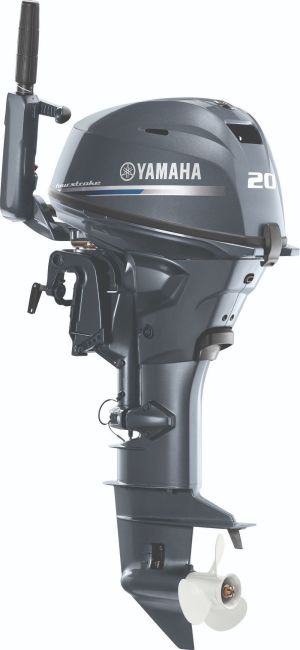  F20SMHB Yamaha 4 Stroke 20hp Short Shaft, Manual Start, Mechanical Trim & Tilt System, Battery-Less Electronic Fuel Injection, Tiller Handle Portable Image