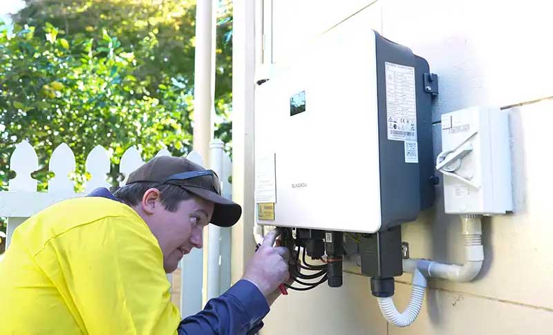 solar inverter repair in progress