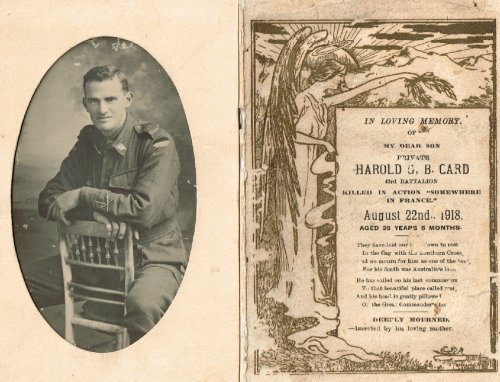 Harold Card Memorial Card