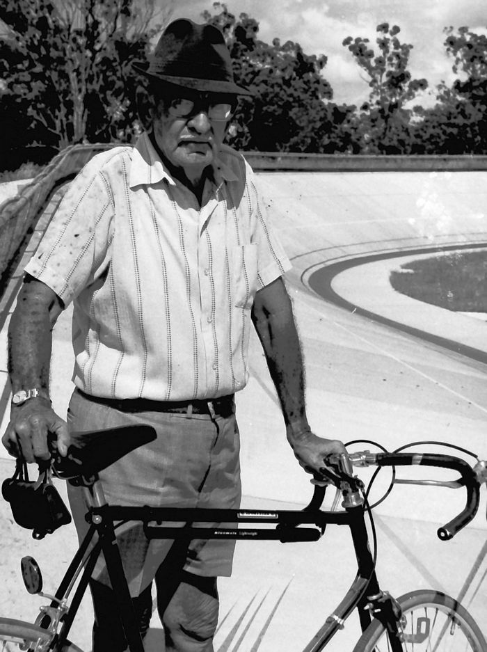Ted Price at the Kenrick Tucker velodrome.