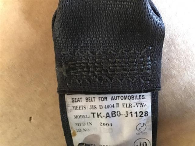 Rr Rear Seat Belt