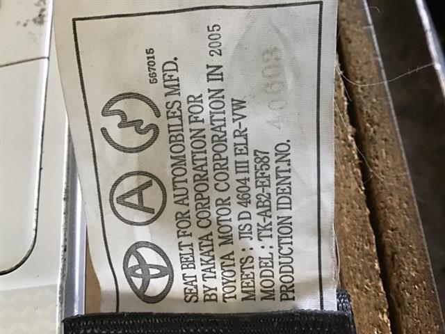 Rr Seat Belt