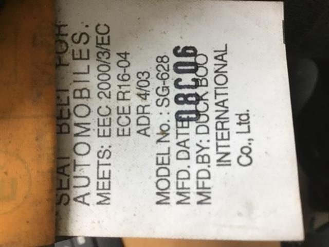 Rr Rear Seat Belt