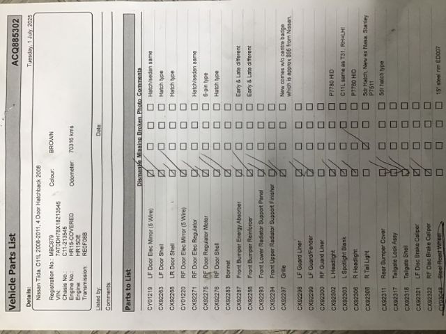 Nissan Tiida - C11 2004-2012