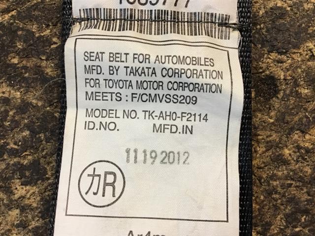 Rr Seat Belt