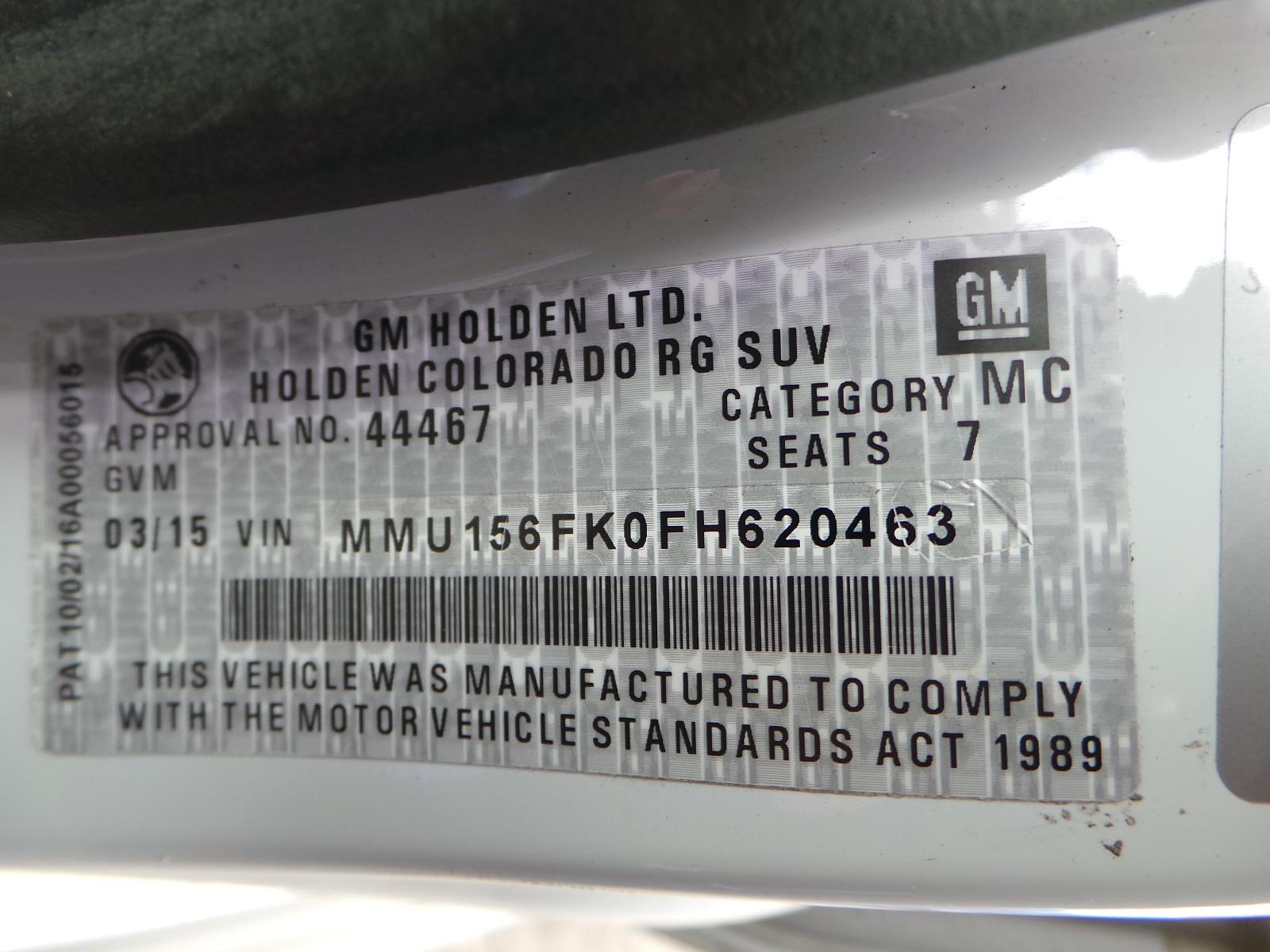 Holden Colorado - RG 2012 -2016