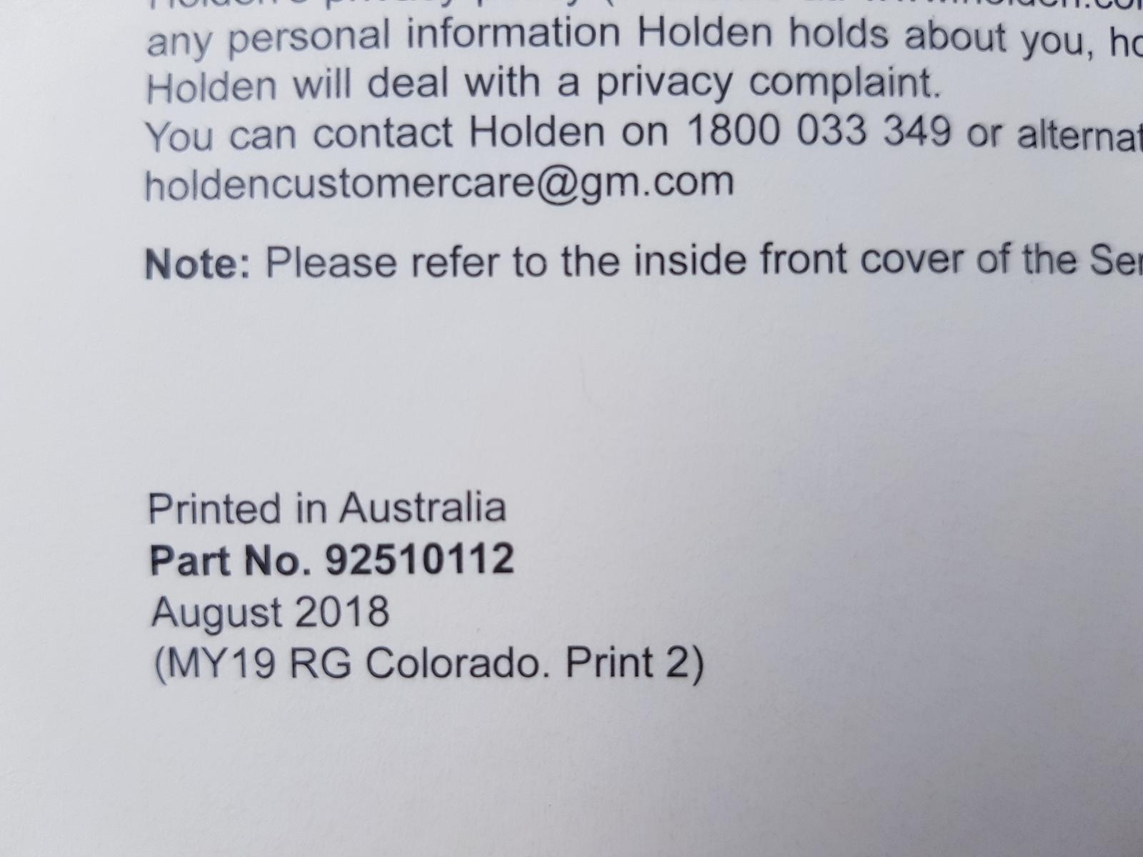 Holden Colorado - RG2 2016-Present