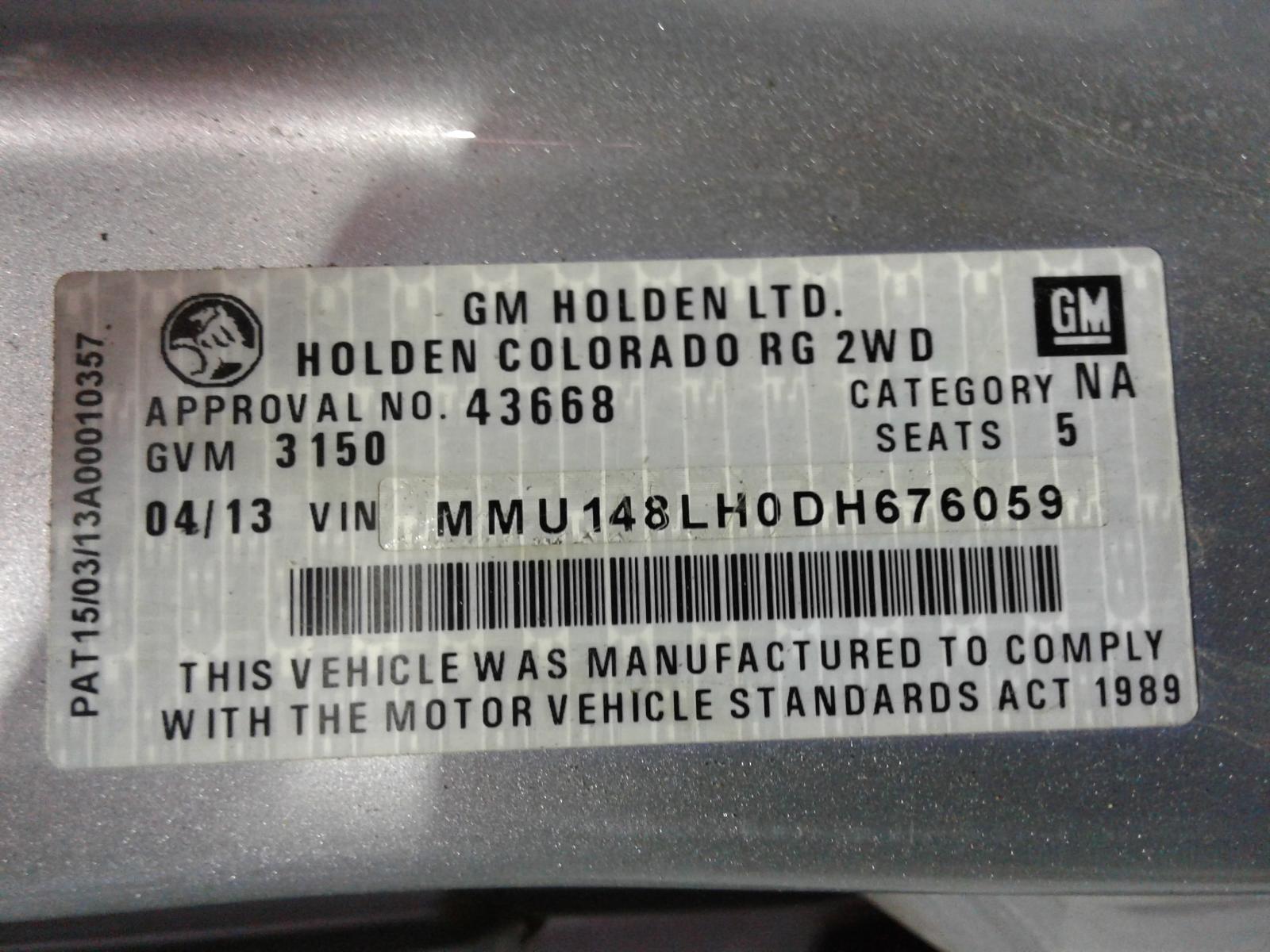 Holden Colorado - RG 2012 -2016