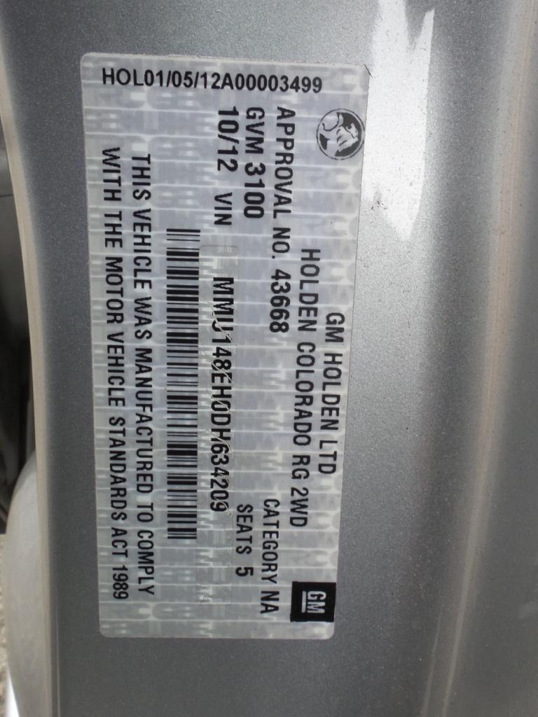 Holden Colorado - RG 2012 -2016