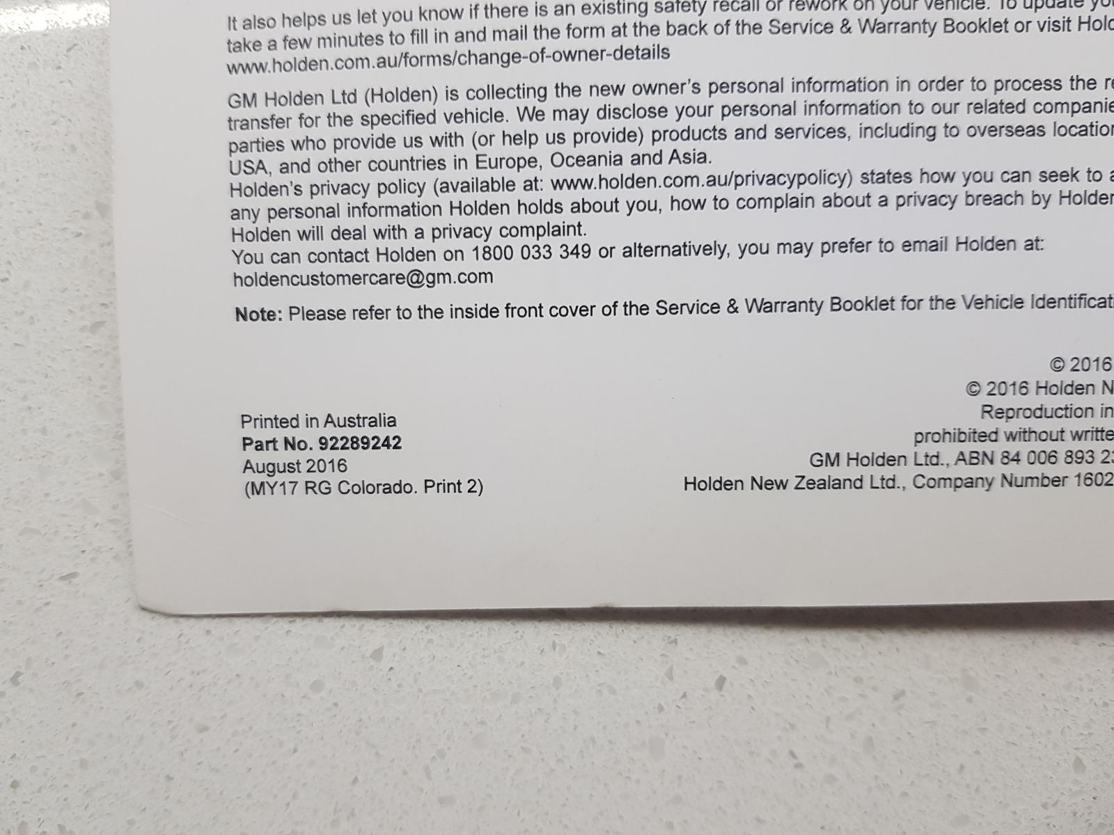 Holden Colorado - RG2 2016-Present