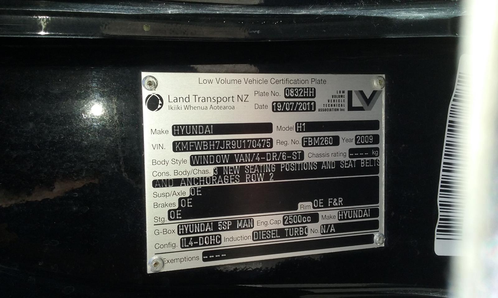 Hyundai H1 Van - 2008-2016