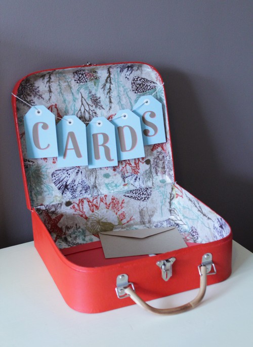 Suitcase Card Box Polka Dot Bride