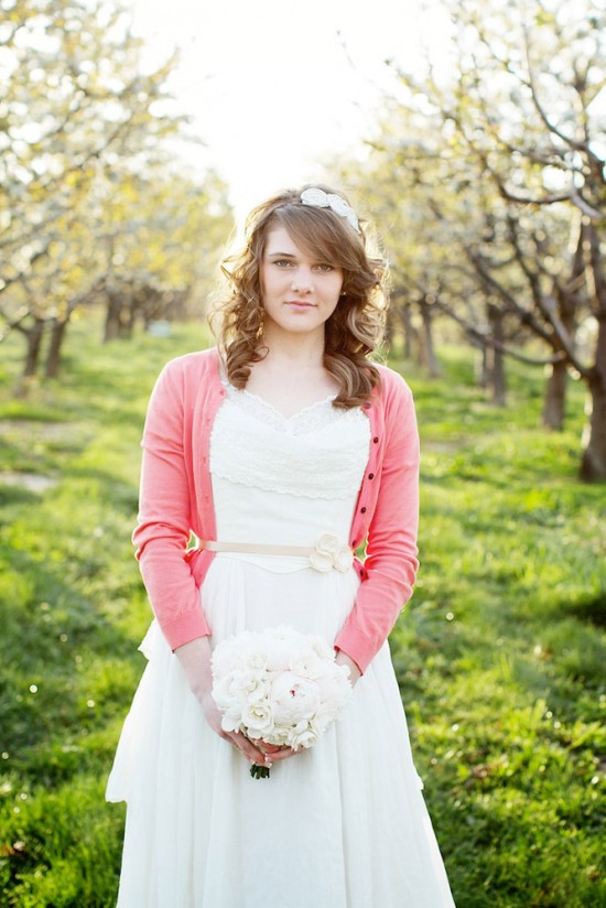 Winter Wedding Warmth With Cardigans Polka Dot Bride