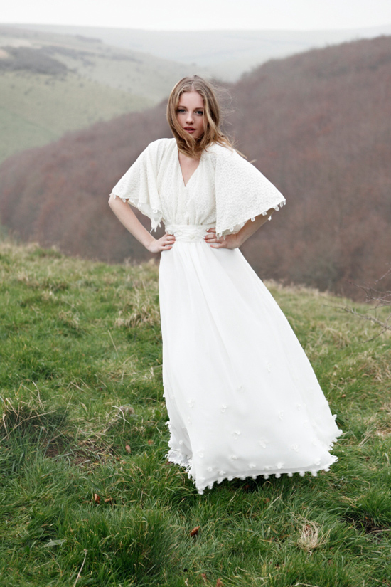 Bohemian Vintage Bridal Gowns Polka Dot Bride