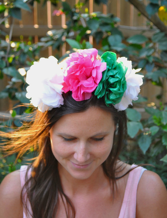 DIY Paper Flower Crown Tutorial Polka Dot Bride