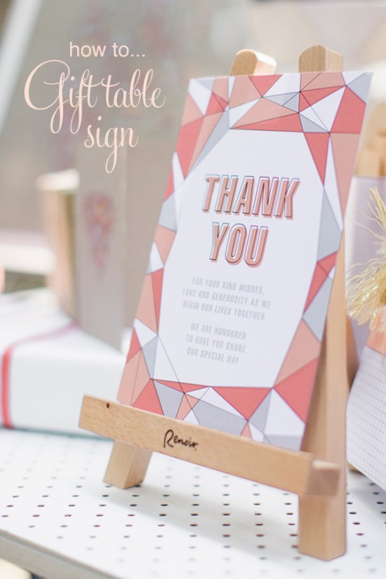 Geometric Printable Gift Table Sign - Polka Dot Bride