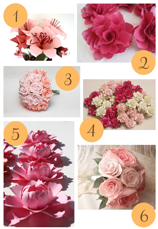 Etsy Pink Paper Flowers Polka Dot Bride