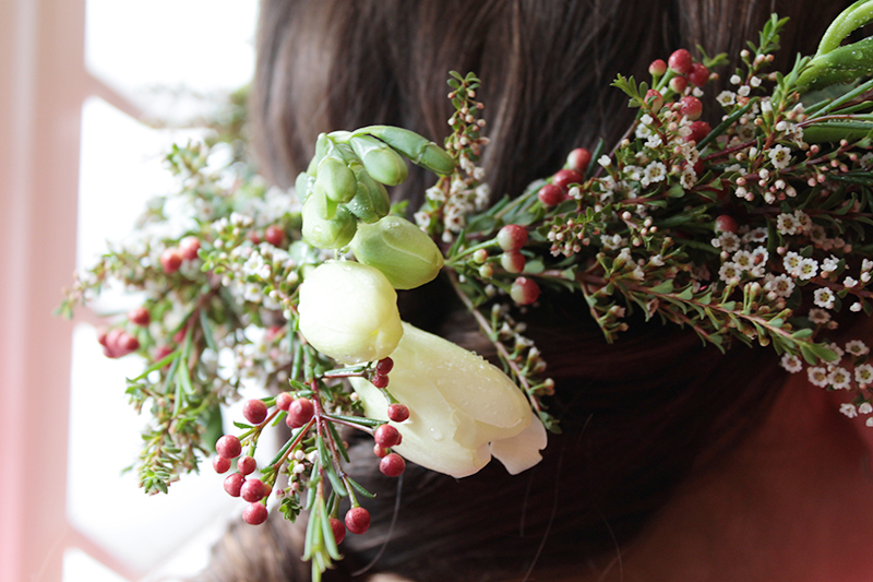 DIY Floral Head Wreath Polka Dot Bride