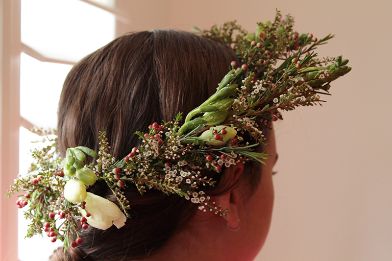 DIY Floral Head Wreath Polka Dot Bride