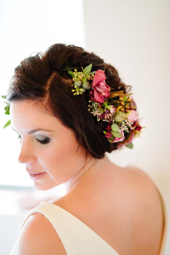 Chic Wedding Hairstyles With Flowers Polka Dot Bride