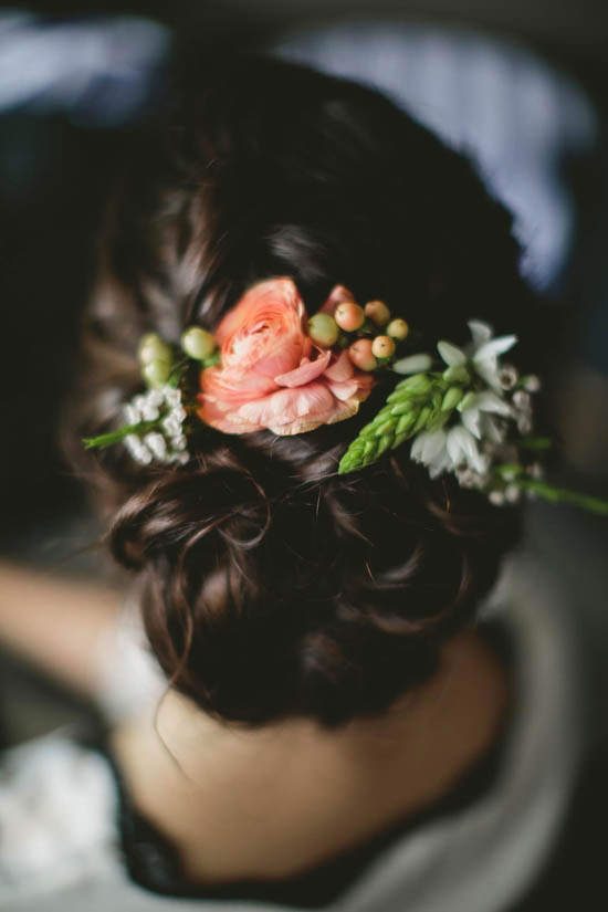Chic Wedding Hairstyles With Flowers Polka Dot Bride