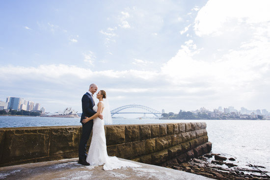 Intimate Fort Denison Wedding Polka Dot Bride