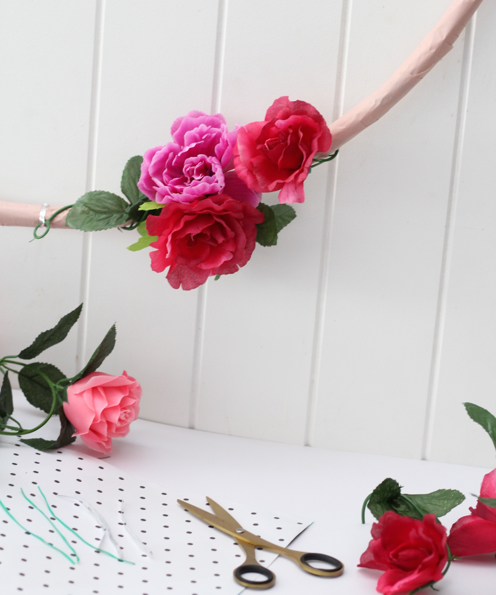 Whimsical Floral Hoop Tutorial Polka Dot Bride