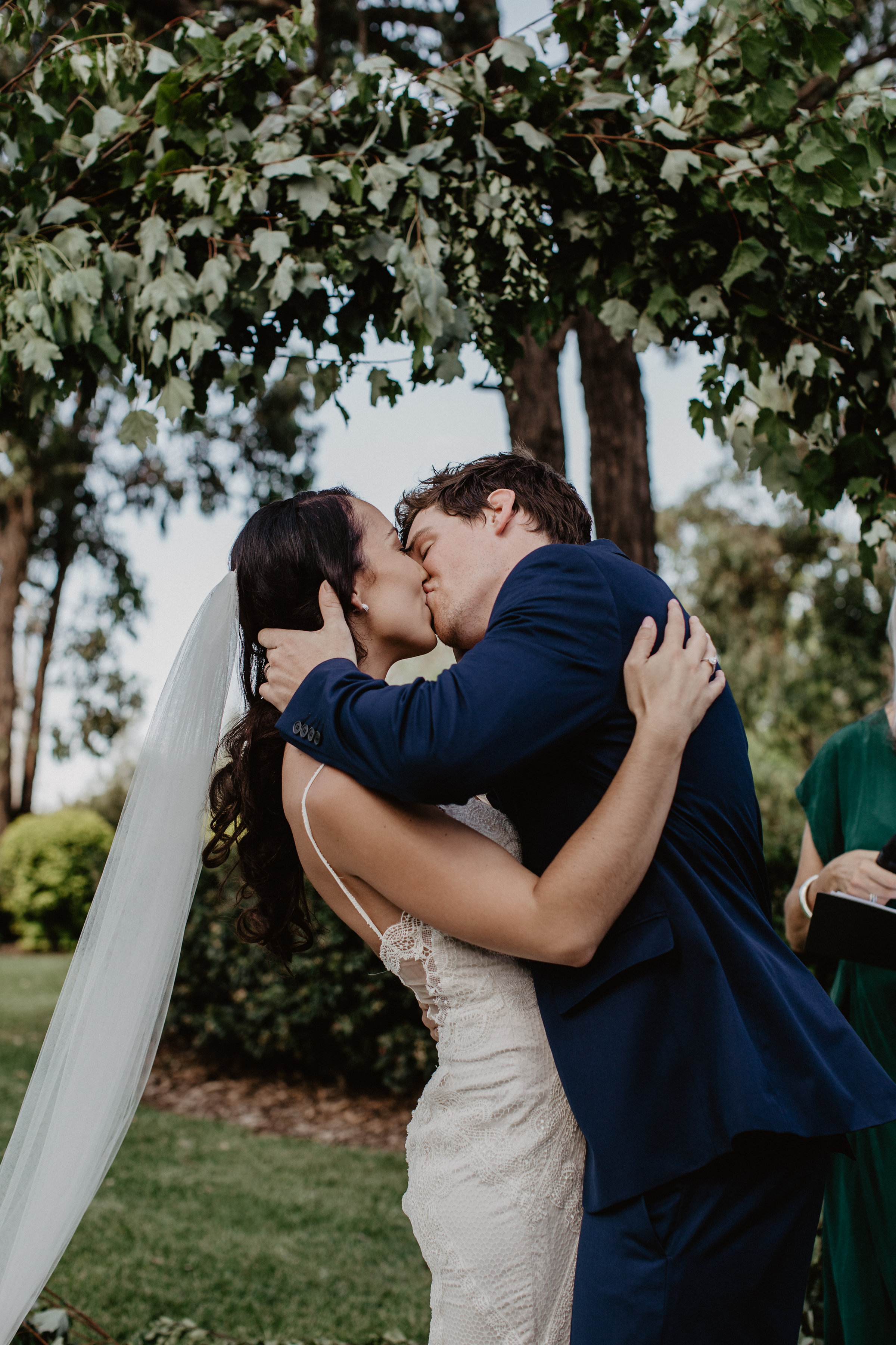 Wedding first kiss Image Polka Dot Bride