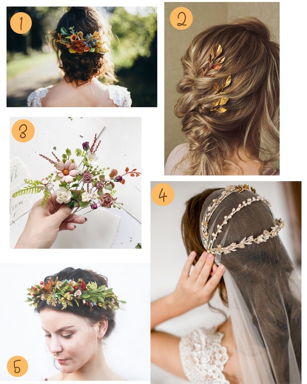 Autumnal Wedding Hair Accessories Polka Dot Bride