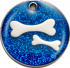 Blue Glitter Bones Pet Tag