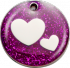 Purple Glitter Hearts Pet Tag