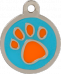 Pawprint Orange & Blue Pet Tag