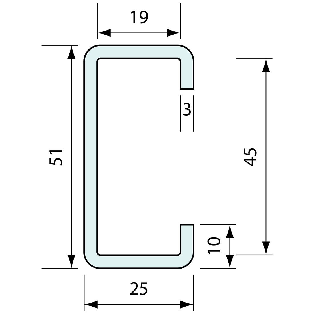 Lip Channel 1.5m Zinc Plated