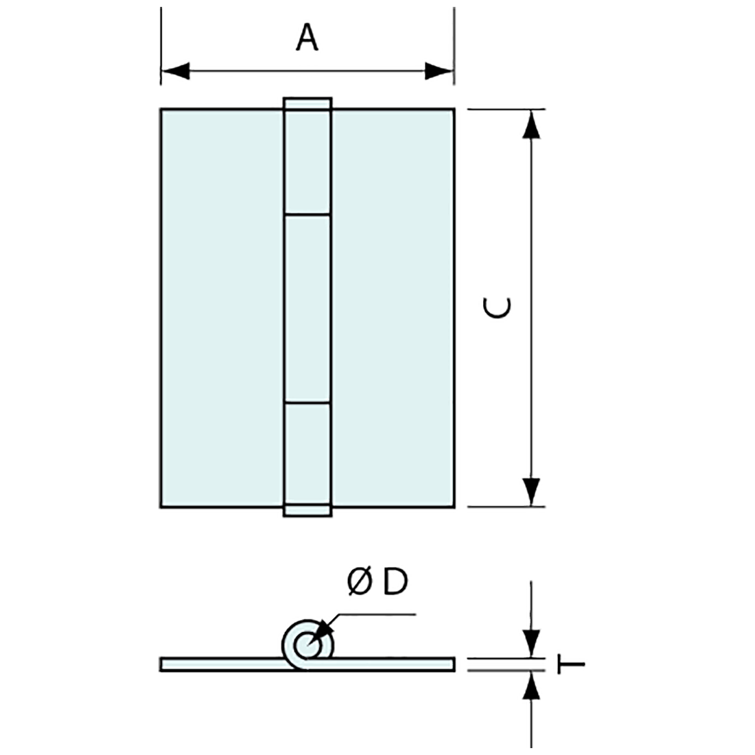 Butt Hinge WeldOn Aluminium Assembled 84x100mm