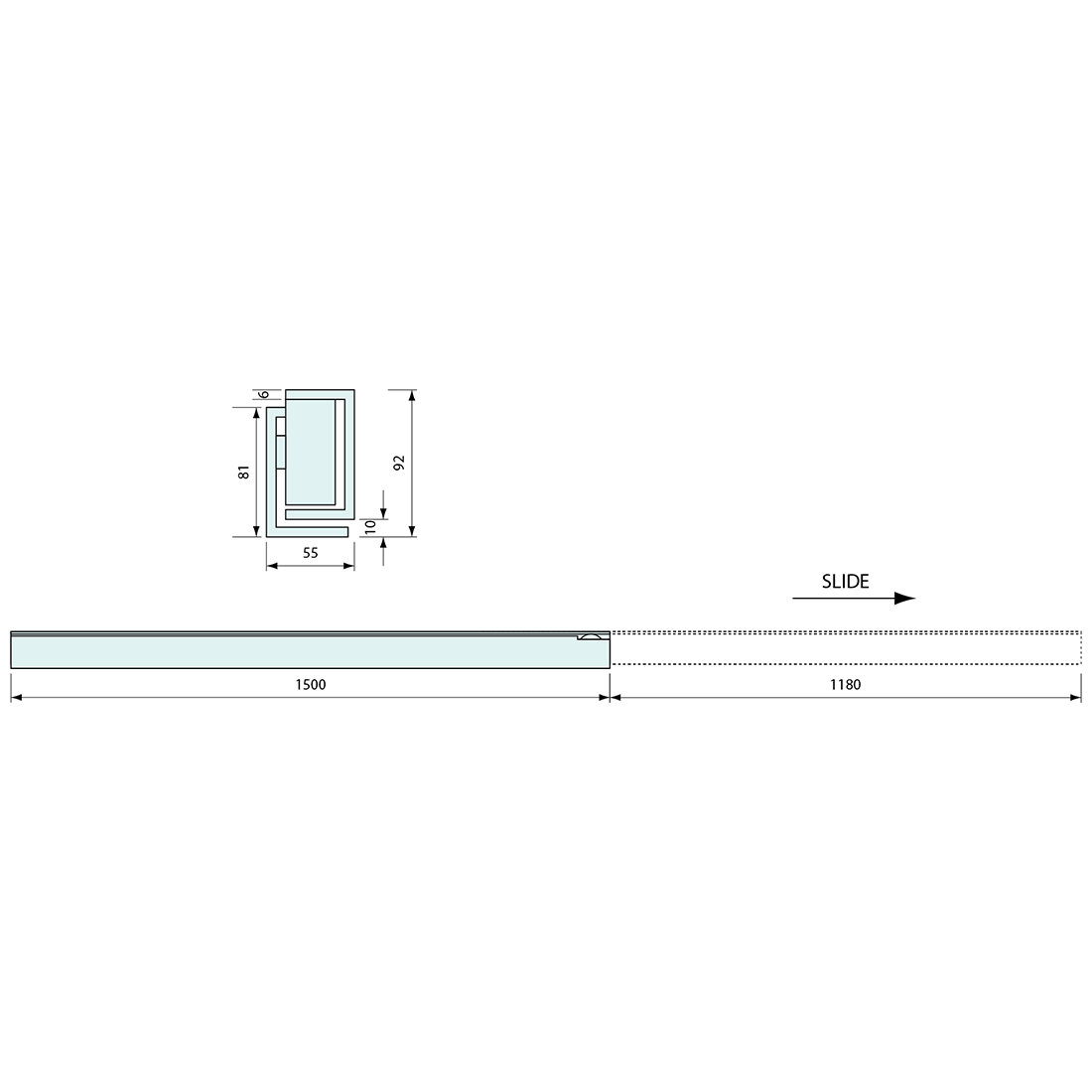 Super Heavy Duty Drawer Slide Zinc Plated 1500mm 600kg