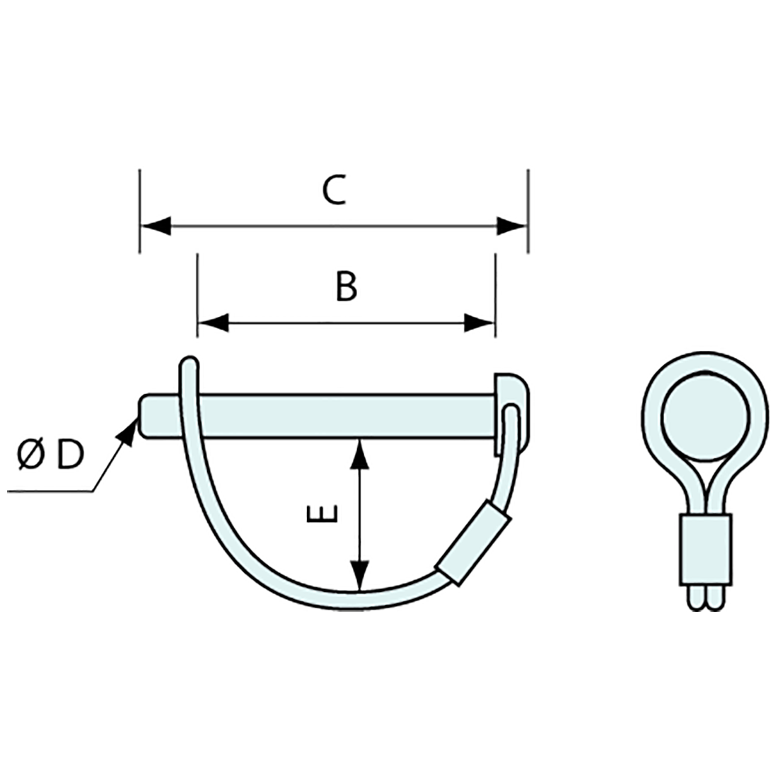 Shaft Locking Pin SS 316 9.5 x 59mm
