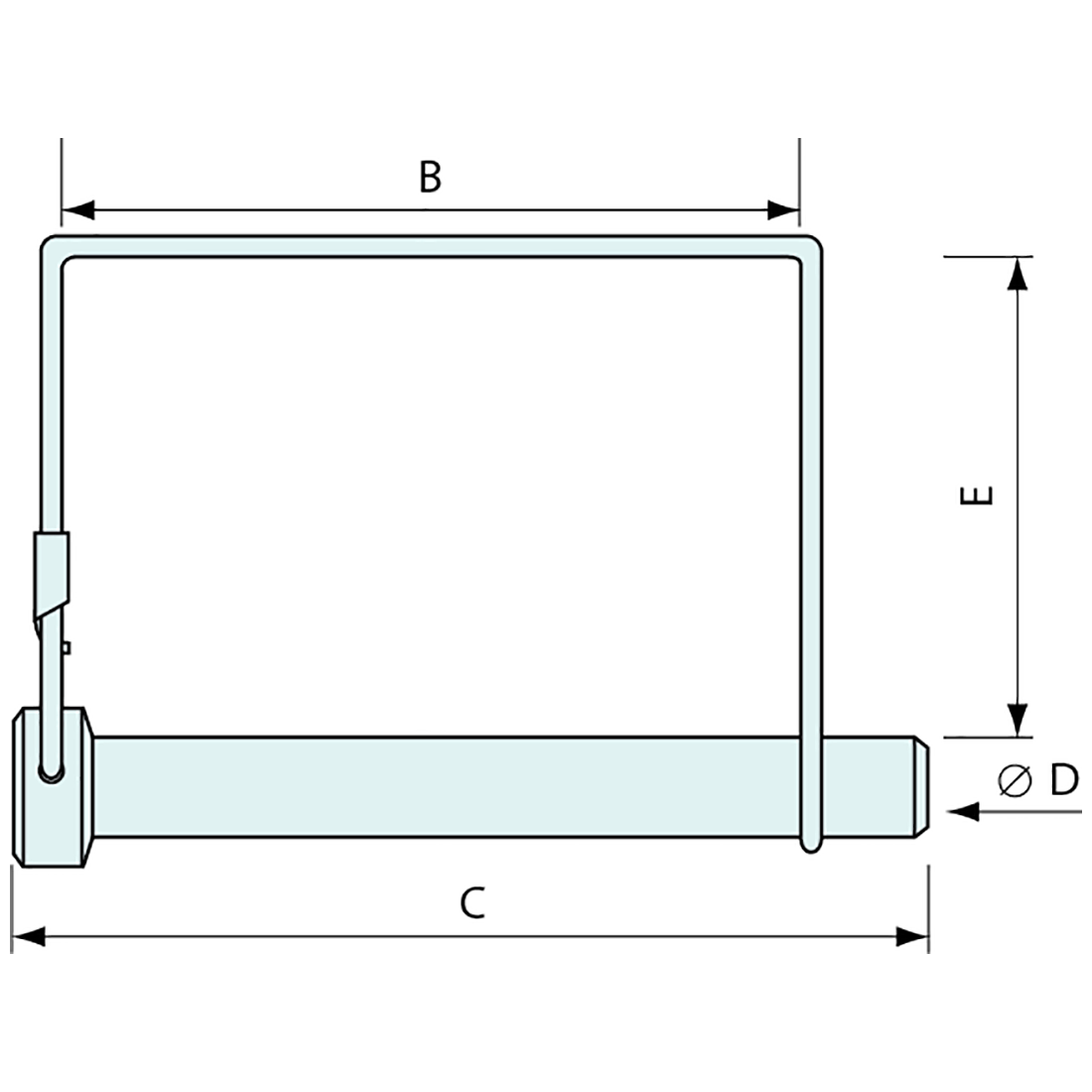 Square Shaft Locking Pin SS 316 12 x 72mm