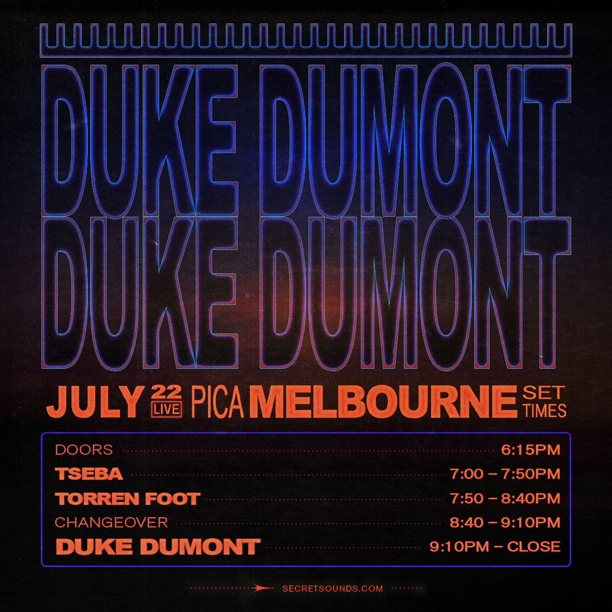 Buy DUKE DUMONT tickets, VIC 2022 Moshtix