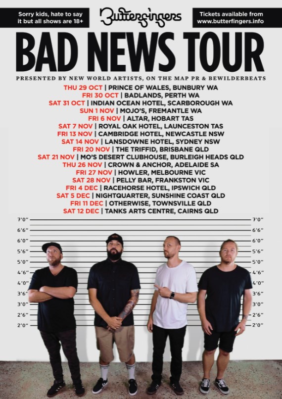 Buy Butterfingers Townsville tickets, QLD 2020 Moshtix