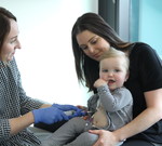 Some children on IV can be treated at home Luca and nurse