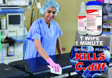 <em>C.</em> <em>diff</em> spore disinfection: balancing efficacy with safety Sporicide plus image1