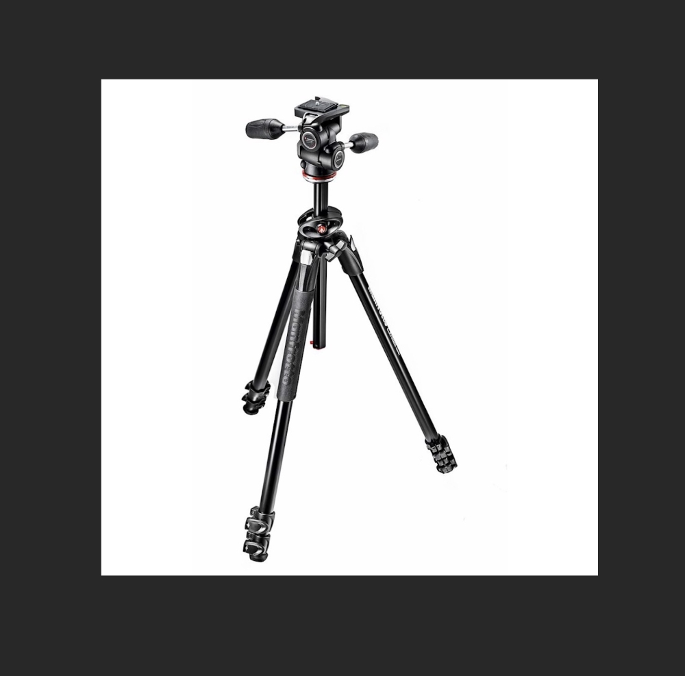 Manfrotto MK290DUA3-3W 290 Dual Treppiede A 3 Sezioni – Testa 3 Vie, Colonna Centrale 90°, Nero/Antracite