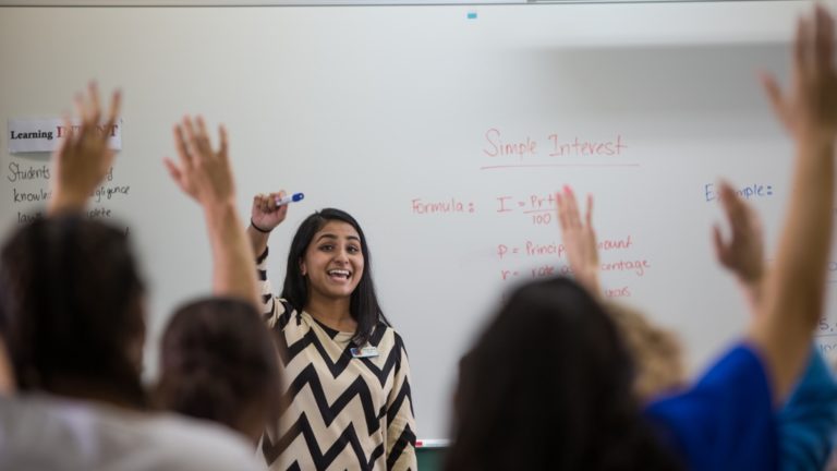Teacher in classroom