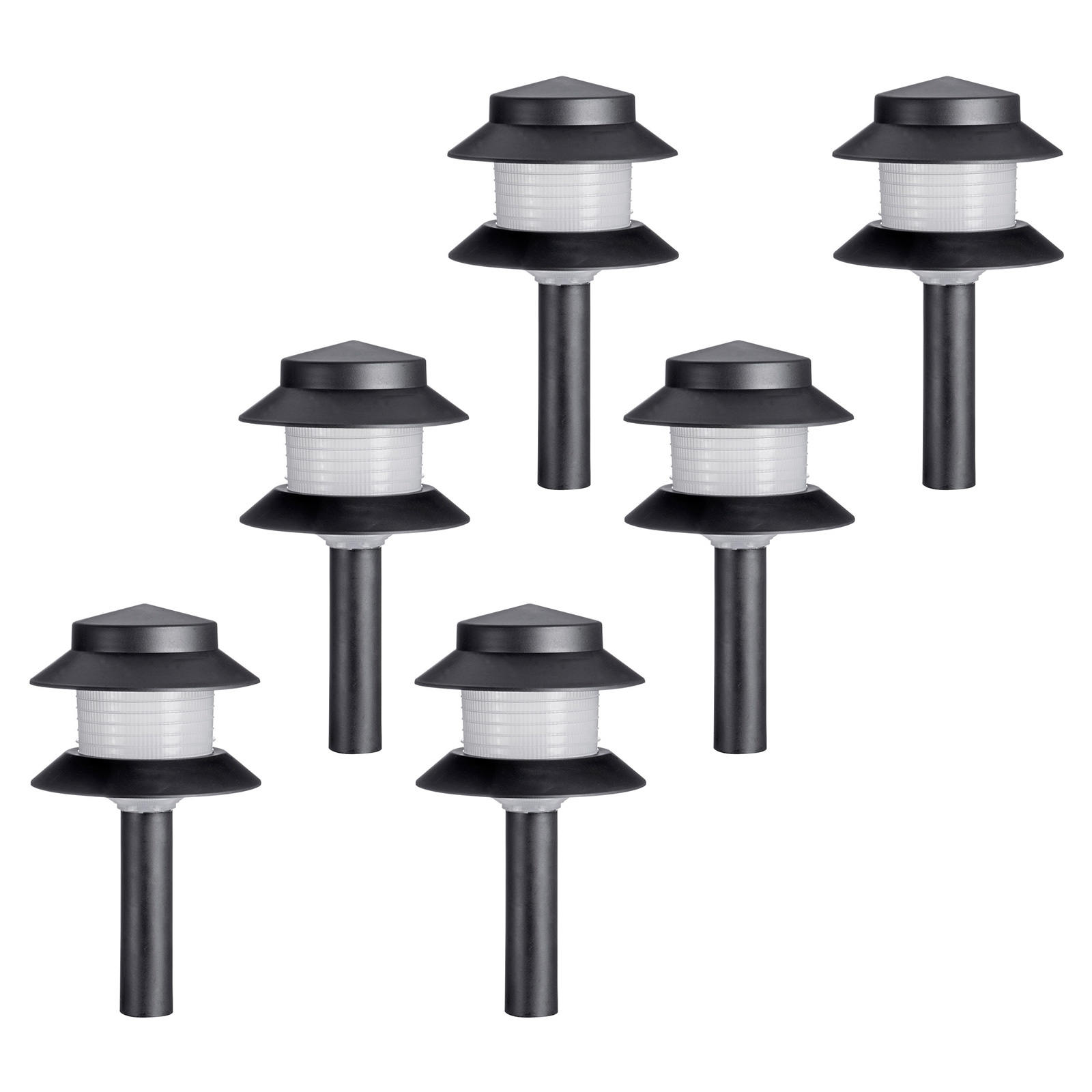 (Multi-Pack) 2-Tier Black Garden Path Lights 12V 2.5W LED Low Voltage DIY - Picture 11 of 13