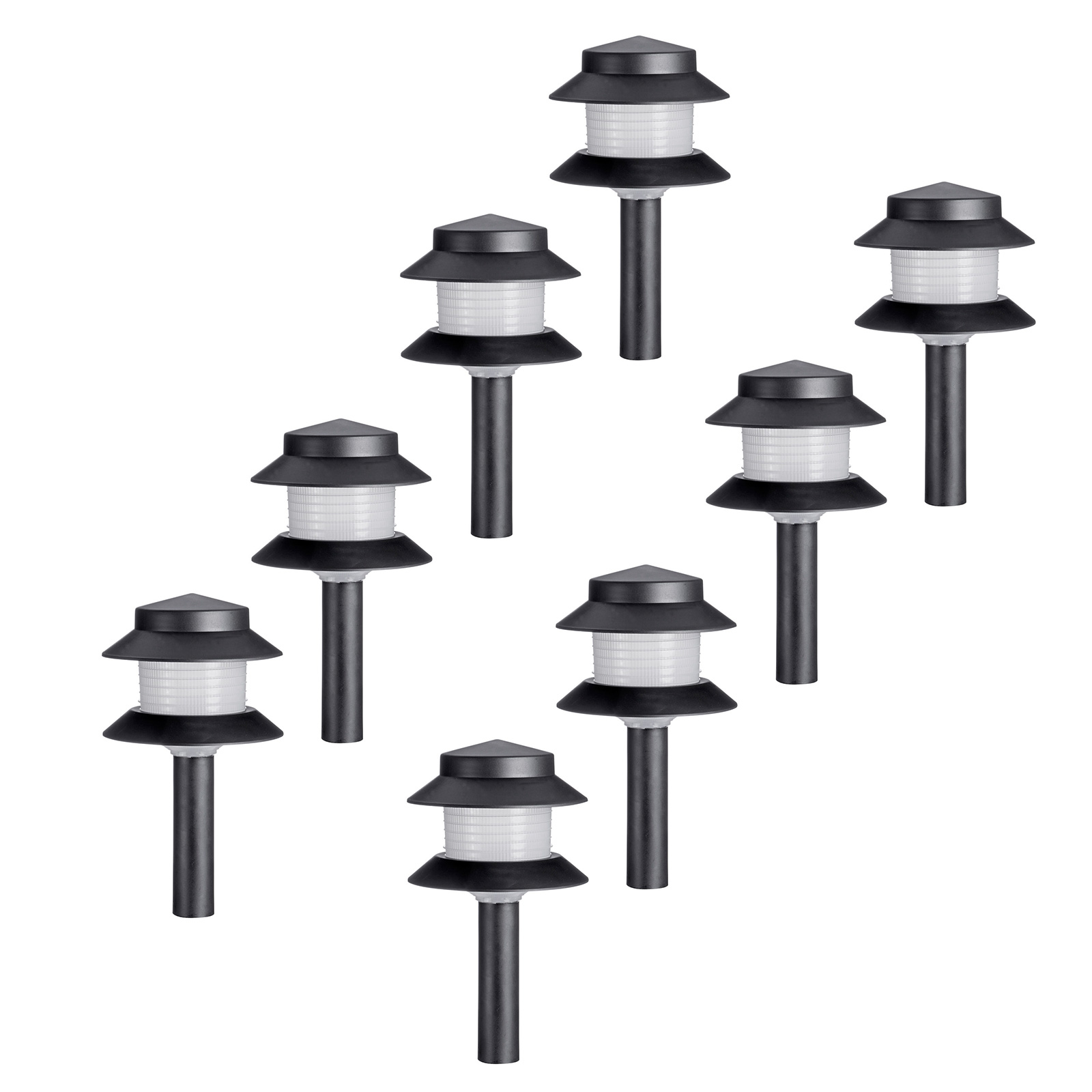 (Multi-Pack) 2-Tier Black Garden Path Lights 12V 2.5W LED Low Voltage DIY - Picture 12 of 13