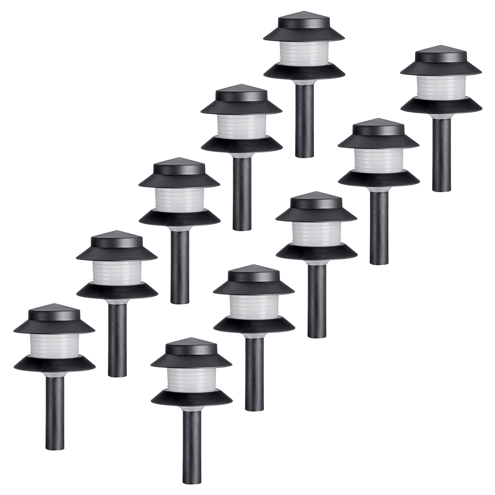 (Multi-Pack) 2-Tier Black Garden Path Lights 12V 2.5W LED Low Voltage DIY - Picture 13 of 13